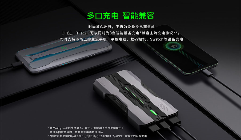Bateria externa da Black Shark tem 10.000mAh e carregamento rápido 18W