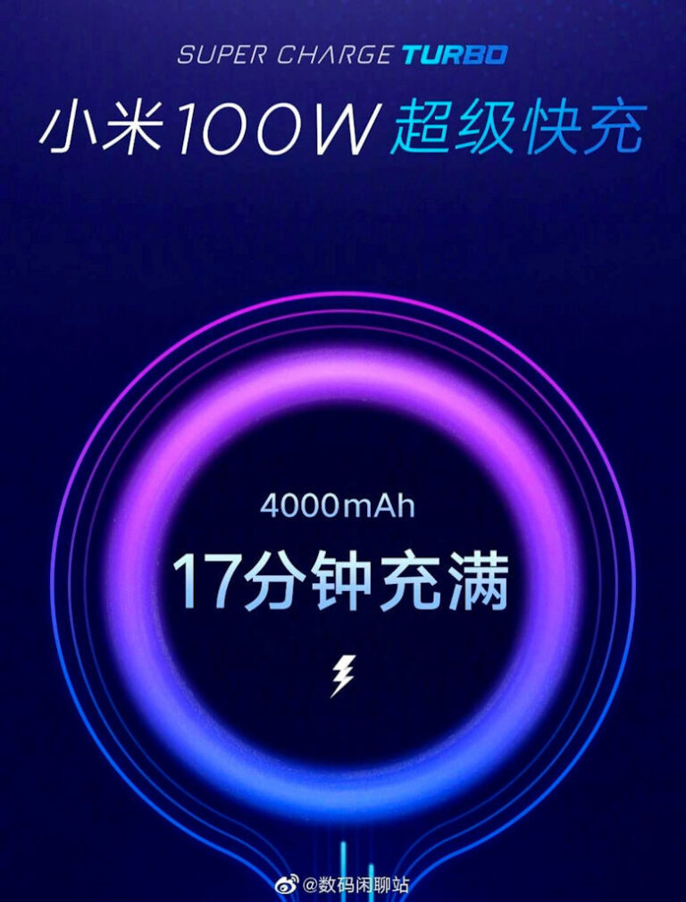 Carregamento rápido SuperCharge Turbo da Xiaomi