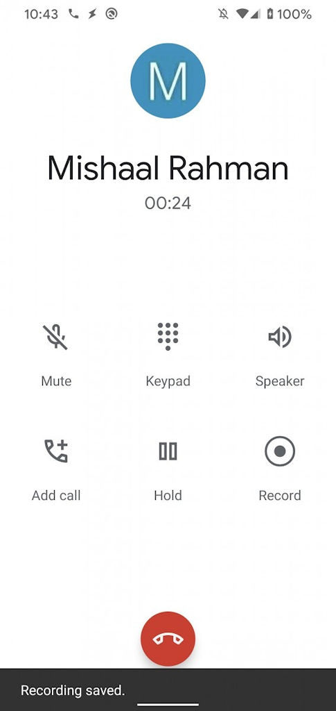 Gravação chamadas no app Telefone do Google