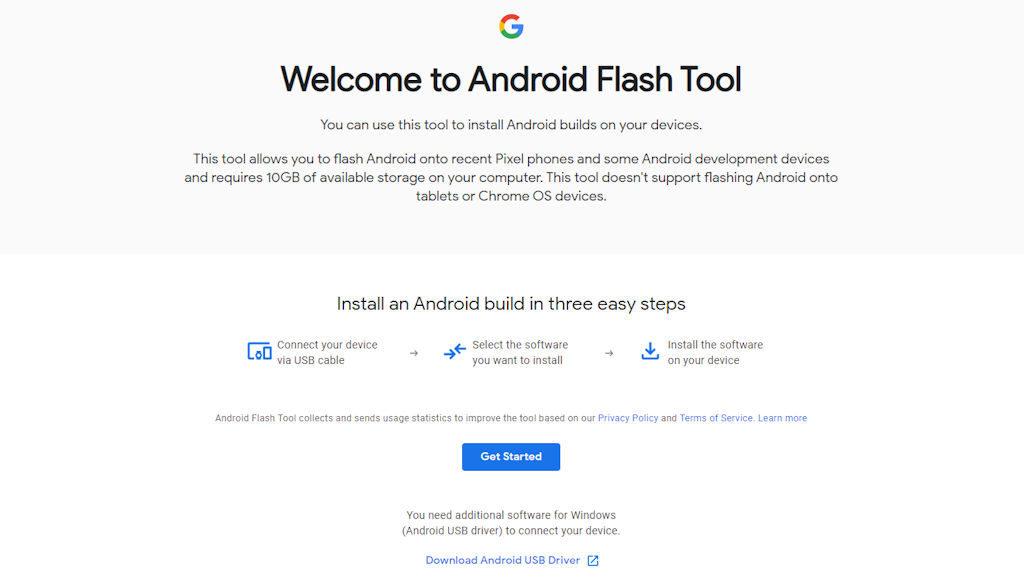 Ferramenta Flash Android (Android Flash Tool)