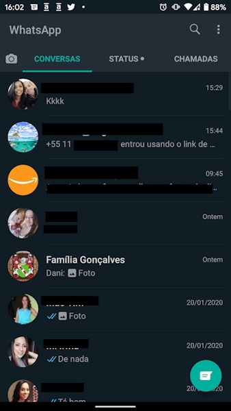 WhatsApp tema escuro liberado