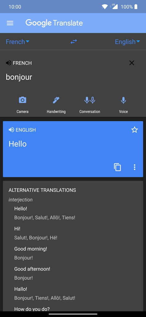 Google Tradutor ganha tema escuro