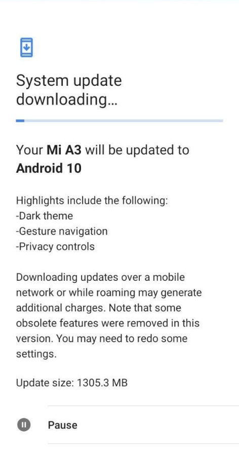 Mi A3 atualização Android 10