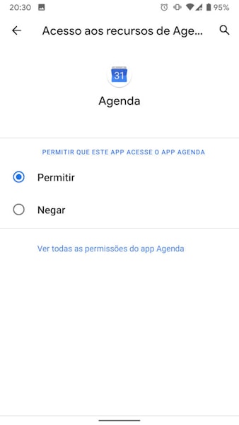 Menu de Privacidade do Android