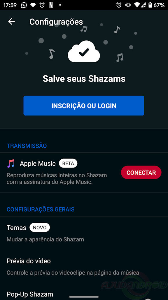 Shazam integração com Apple Music