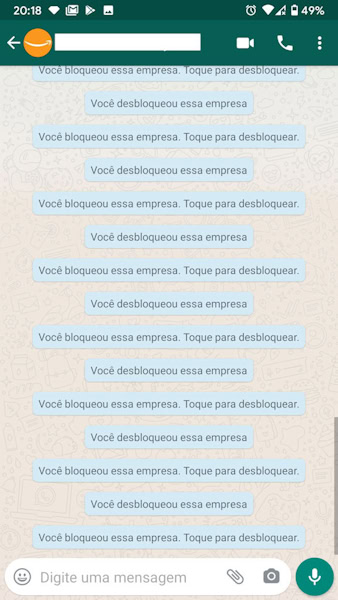 WhatsApp aviso de bloqueio