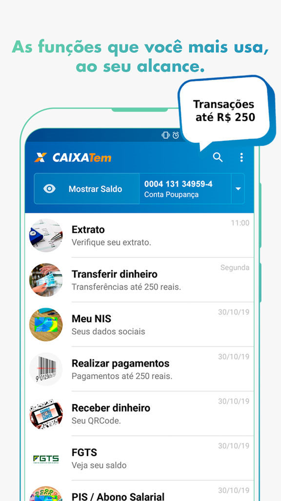 Aplicativo CAIXA Tem