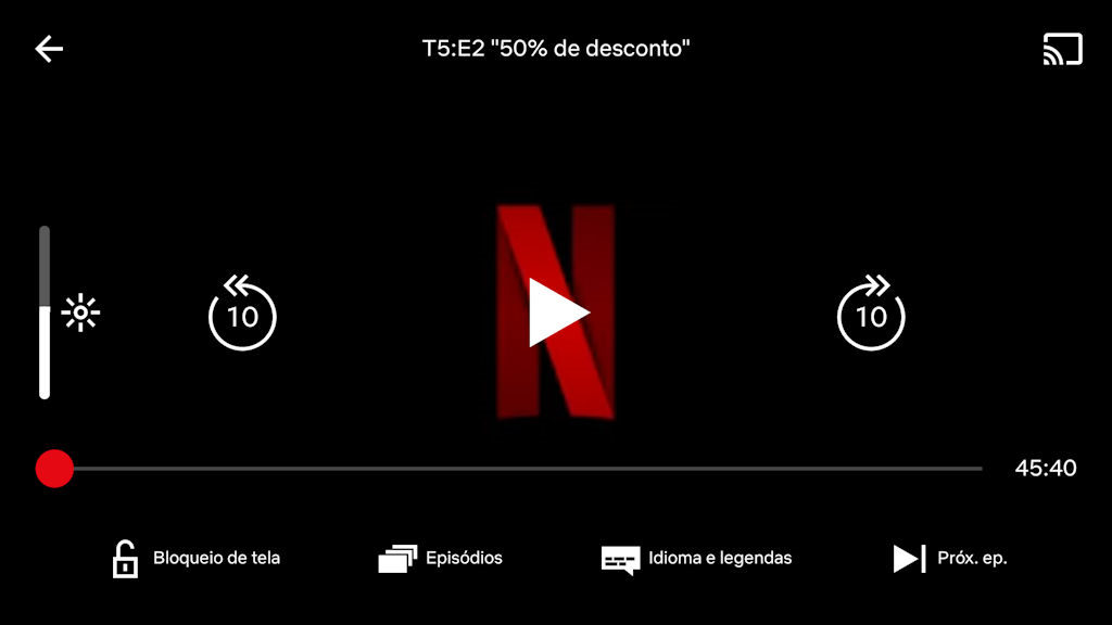 Netflix bloqueio de tela