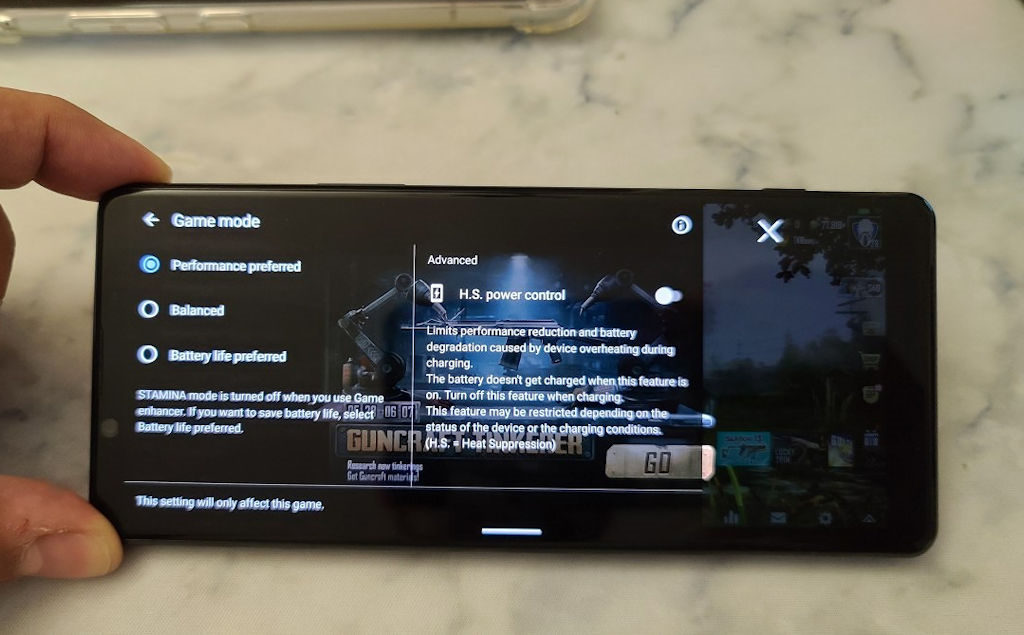 Xperia 1 II H.S. power control 