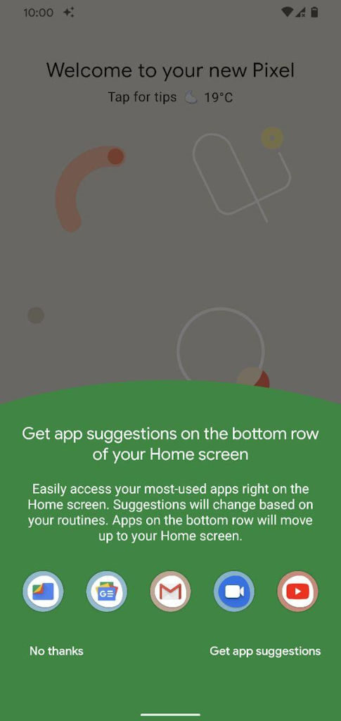 Android 11 aplicativos sugeridos