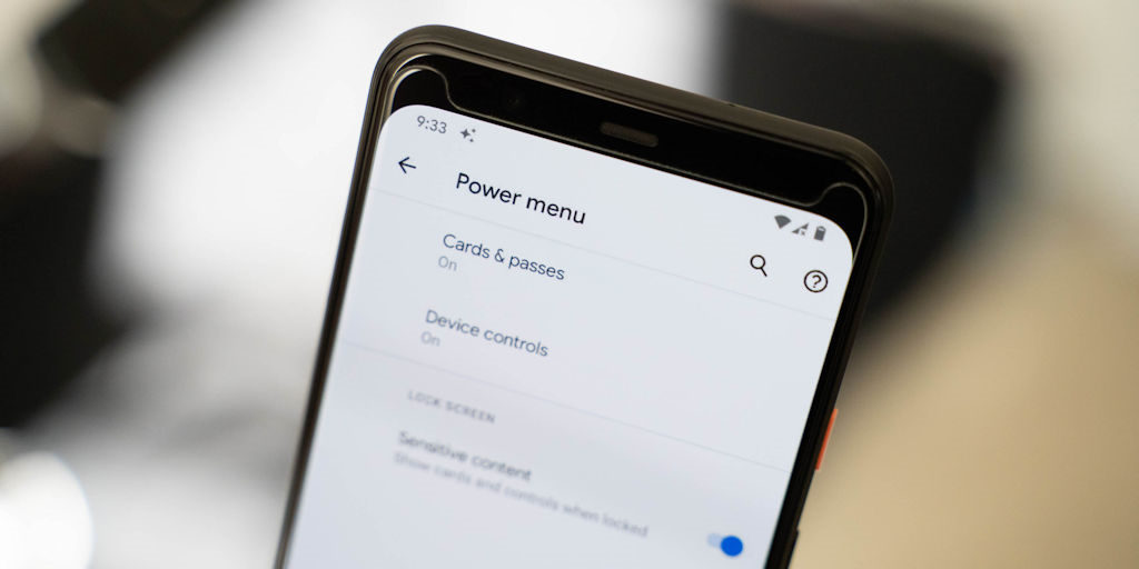 Android 11 menu de energia