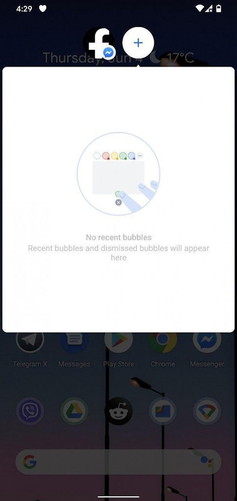 Facebook Messenger Android 11 notificações em forma de bolhas