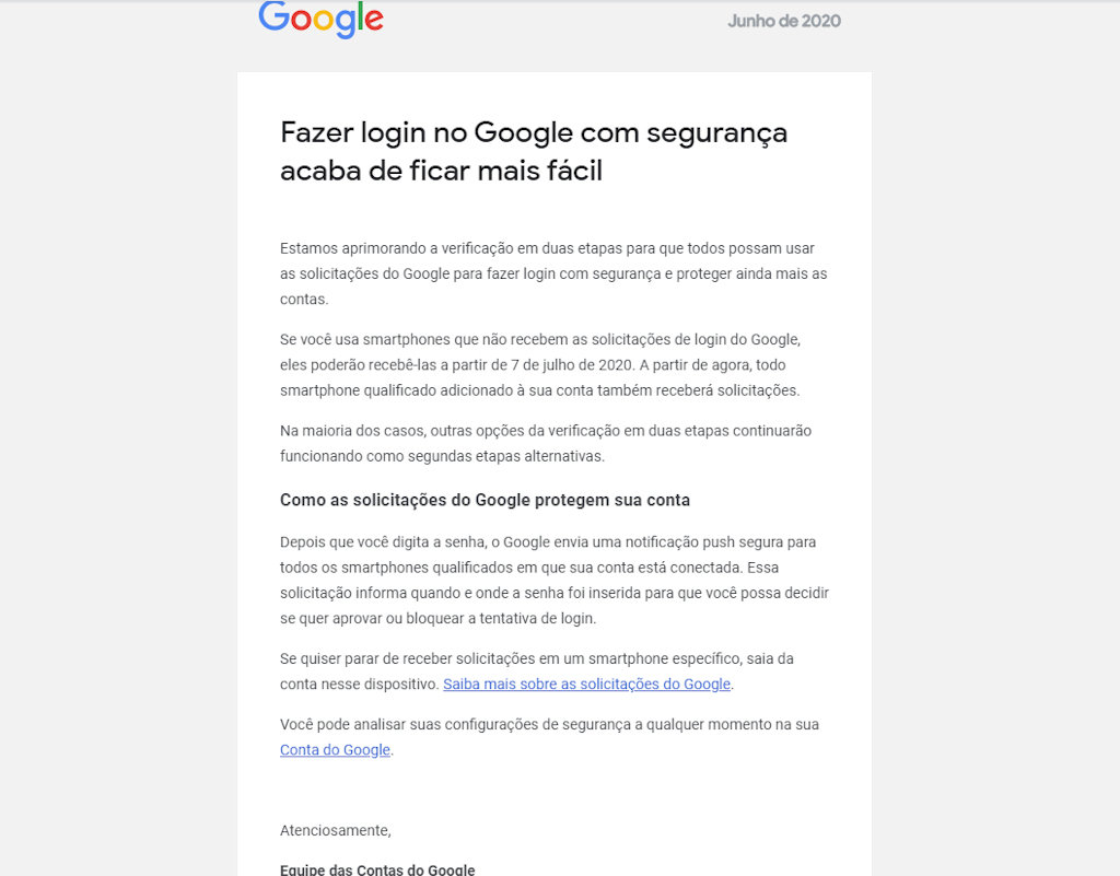 Google Prompt melhorias