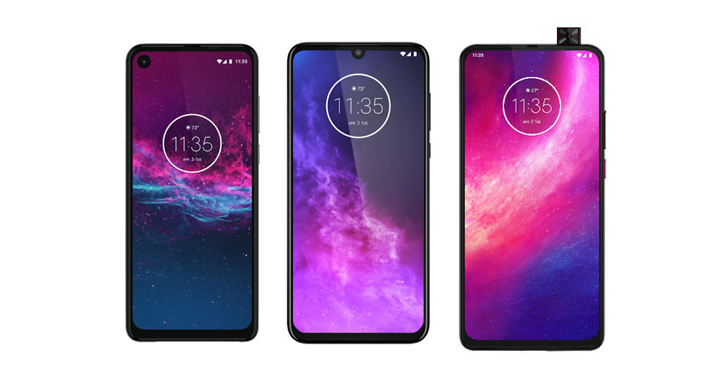 Motorola, diferentes câmeras em furo, entalhe e no mecanismo pop-up