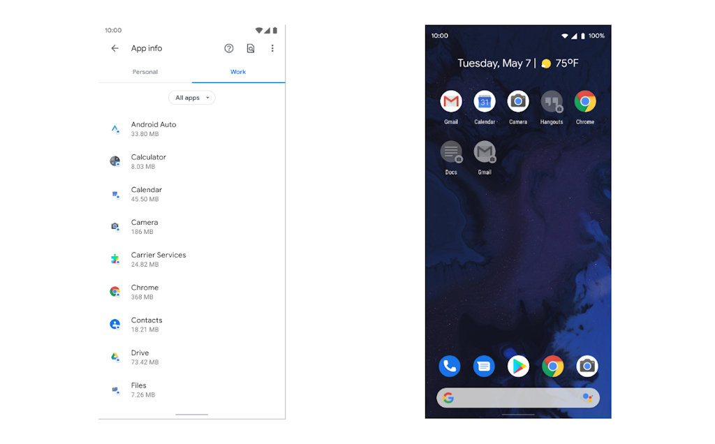 Android 11 perfil de trabalho e perfil pessoal