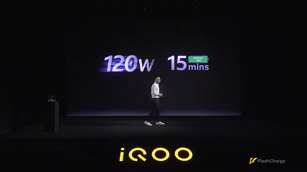 iQOO carregamento rápido de 120W FlashCharge