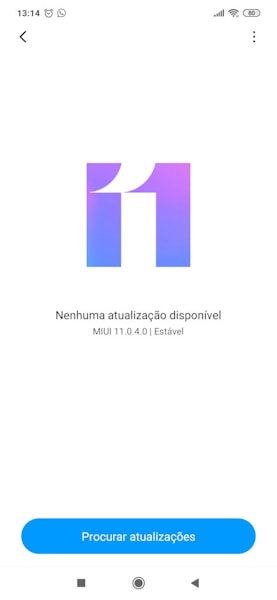 MIUI verificar atualização do sistema