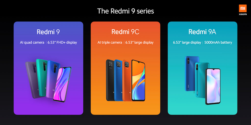 Redmi 9, Redmi 9C e Redmi 9A