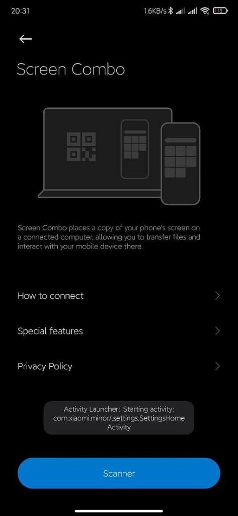 MIUI 12 Xiaomi Device Control com Screen Combo