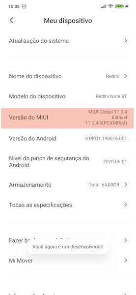 Ativando o Modo Canhoto na MIUI