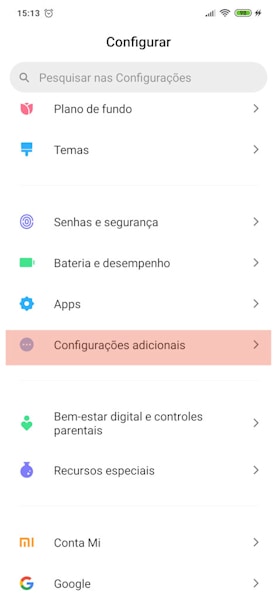 Ativando o Modo Canhoto na MIUI