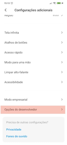 Ativando o Modo Canhoto na MIUI