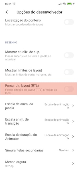 Ativando o Modo Canhoto na MIUI