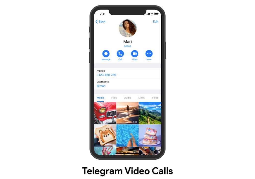 Telegram chamada de vídeo