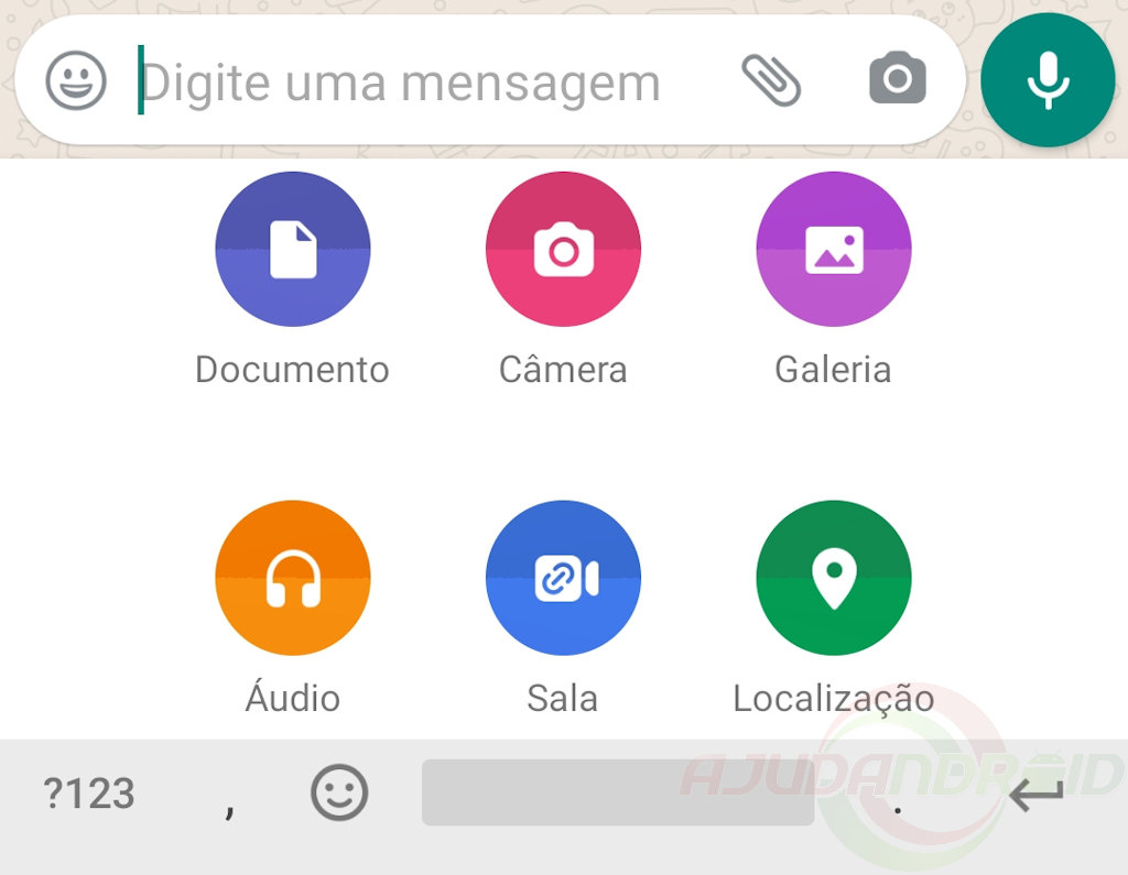 Whatsapp com botão da câmera