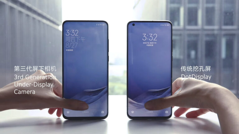 Xiaomi câmera frontal abaixo da tela