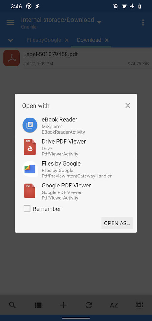 Files do Google leitor PDF