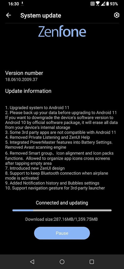 Zenfone 6 com Android 11 Beta