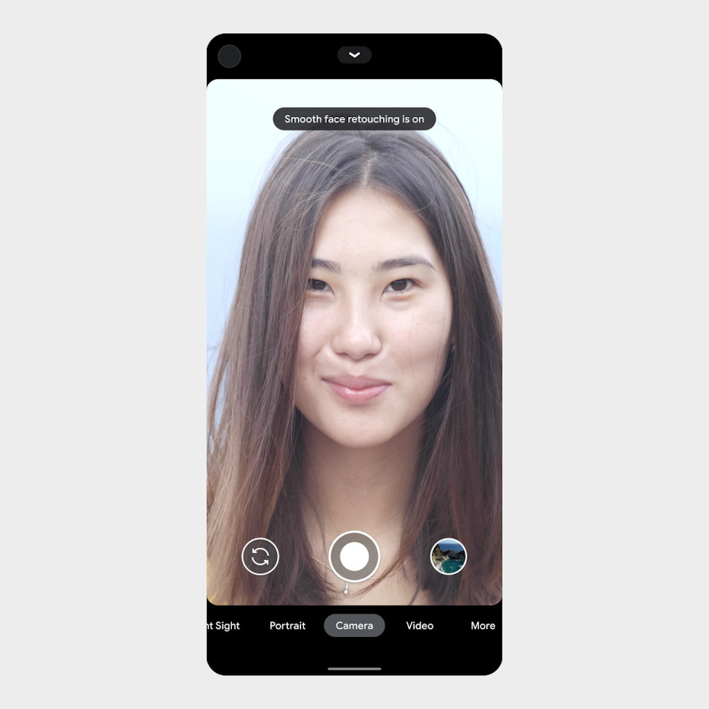 Google diretrizes para câmera de selfie com recurso embelezamento