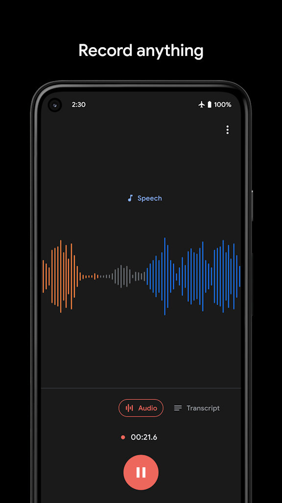 Gravador de áudio do Google