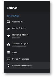 Sony menu da TV com Android 9 Pie