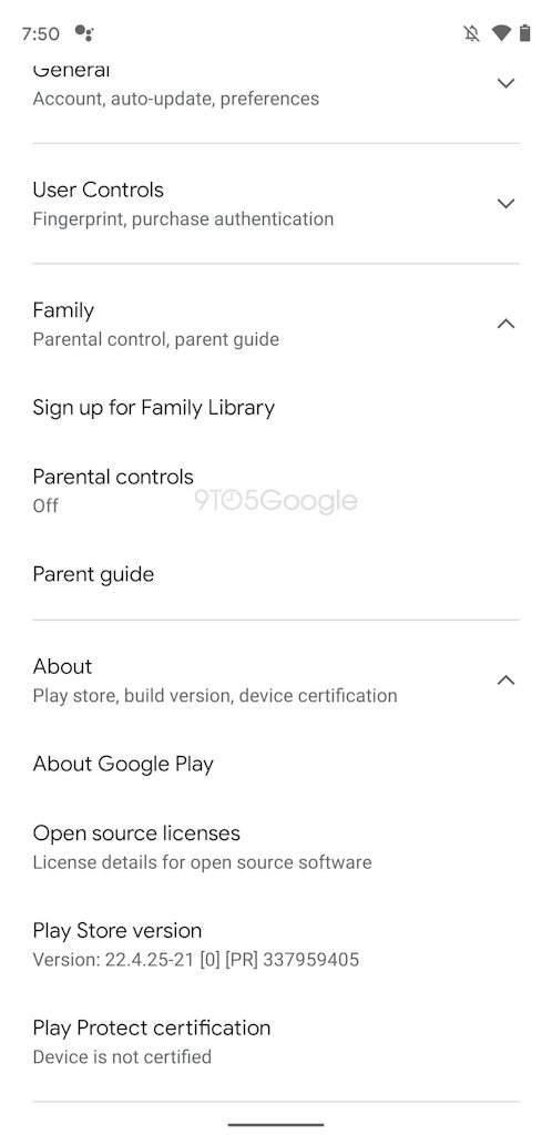 Google Play configuração expansiva