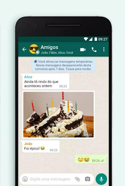 Whatsapp mensagens temporárias