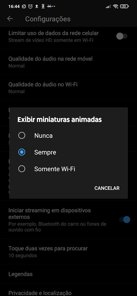 YouTube Music Miniaturas animadas