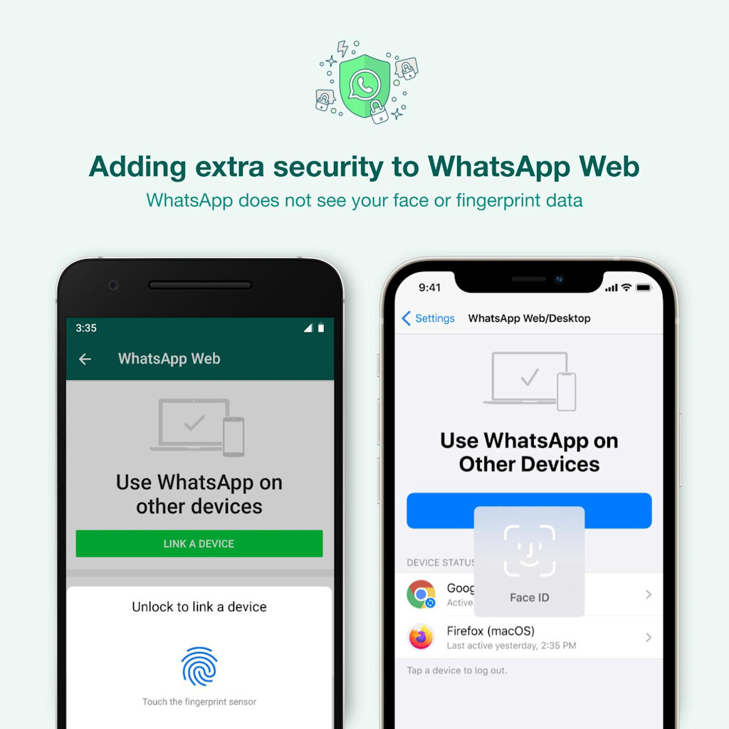 WhatsApp, leitor de digital e facial para versão Web e Desktop