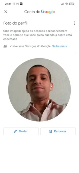 aplicativo Contato do Google mudando foto do perfil