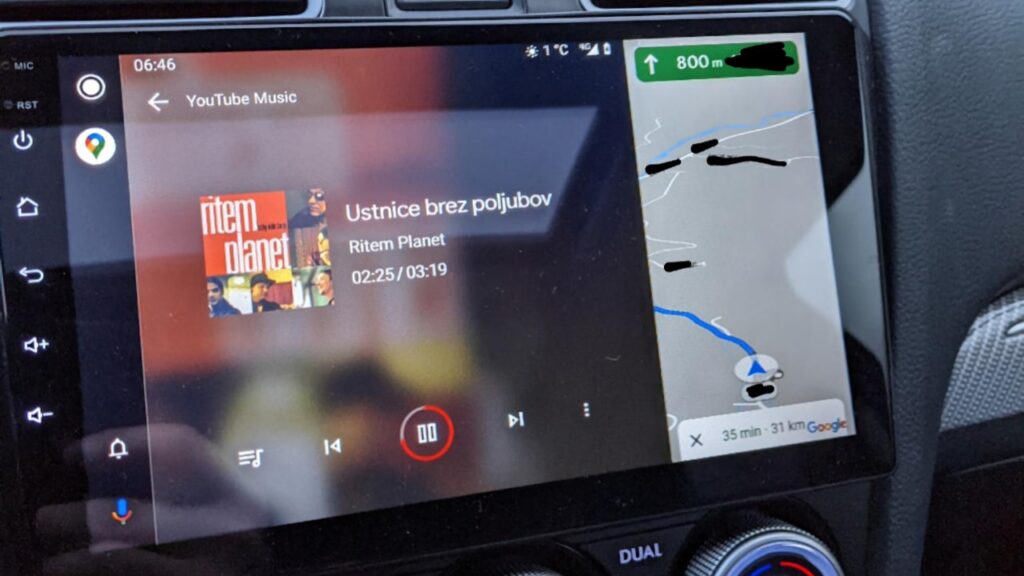 Android Auto tela dividida