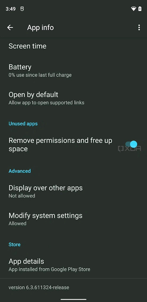Android 12 limpeza dados aplicativos não utilizados