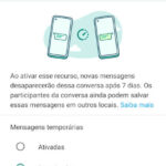WhatsApp Mensagens temporárias