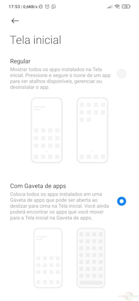 MIUI Gaveta de Apps