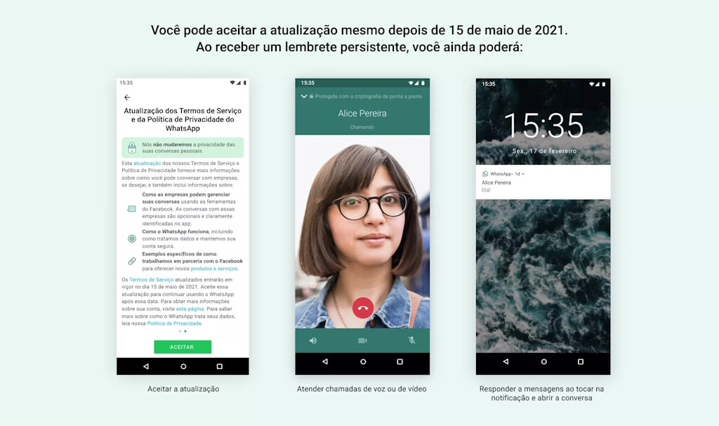 WhatsApp novos termos de privacidade