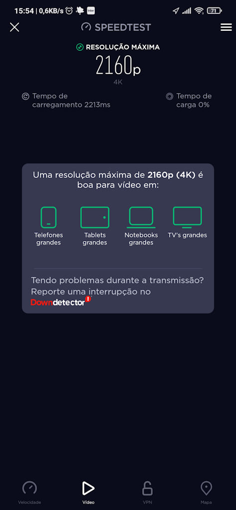 Speedtest por Ookla teste de streaming de vídeo