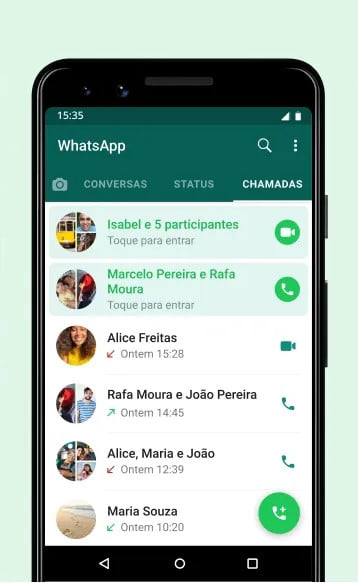 Chamadas em grupo no WhatsApp permitem que você entre nelas até se não atendeu na hora