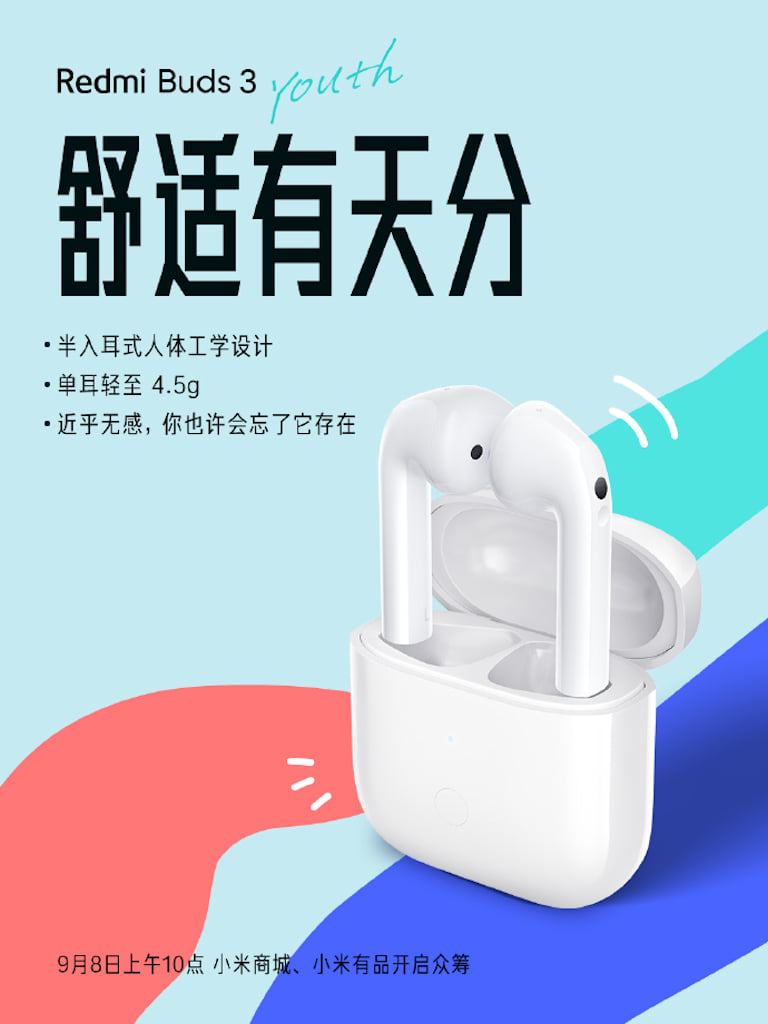 Redmi Buds 3 é anunciado e aposta em design diferente do modelo Pro