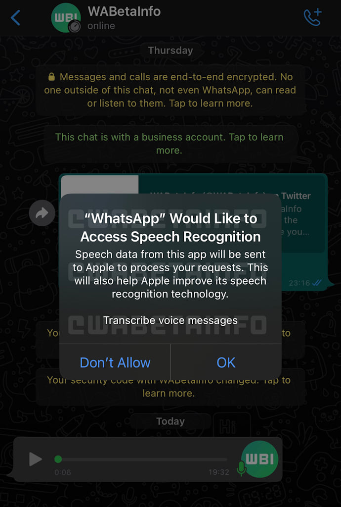 WhatsApp transcrição Mensagens áudio