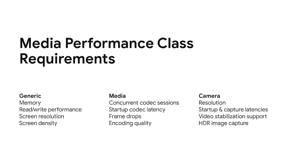 Classes de desempenho no Android